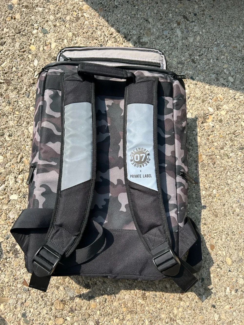 Private Label Dreamore Shoe Travel Camouflage Men’s Backpack Gray Camo